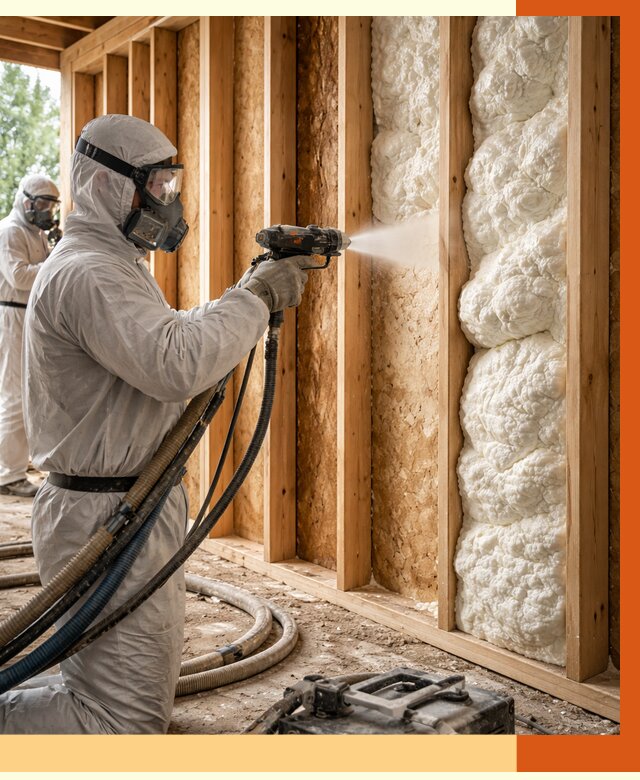 Утепление каркасного дома ППУ в слободском от 2885 руб./м2 — работа под ключ | ТепломастерСлб