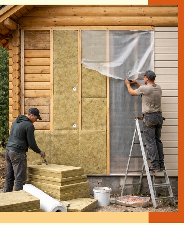 Утепление дома из бруса в слободском от 3864 руб./м2 — работы под ключ | ТепломастерСлб