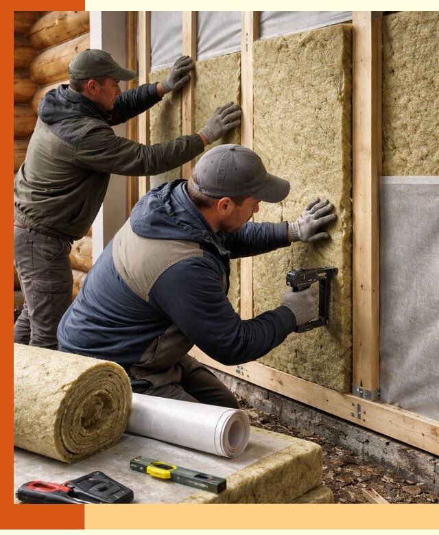 Утепление бревенчатого дома под ключ в слободском