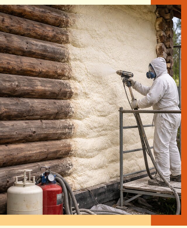 Утепление бревенчатого дома ППУ в слободском под ключ от 6441 руб. | ТепломастерСлб