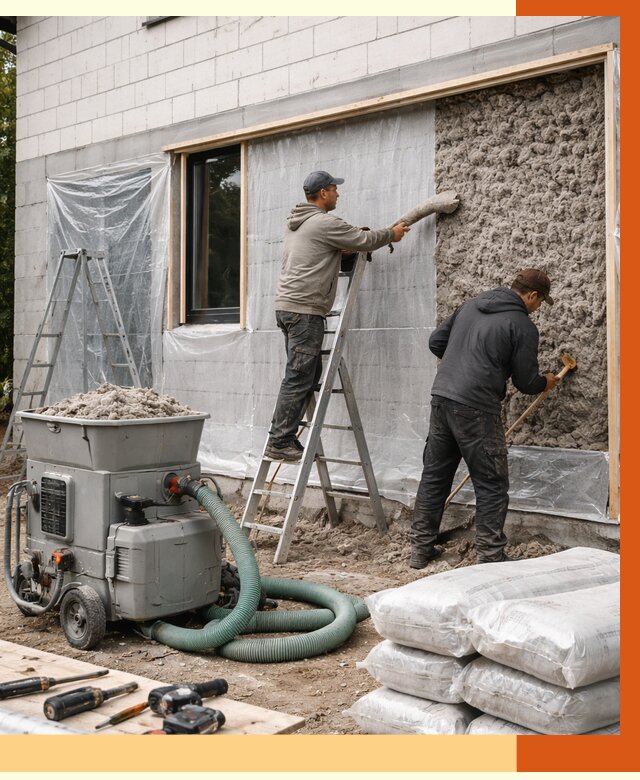 Утепление дома из газобетона эковатой в слободском от 4637 руб./м2 | ТепломастерСлб