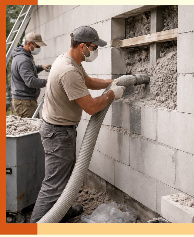 Утепление дома из газобетона эковатой в слободском