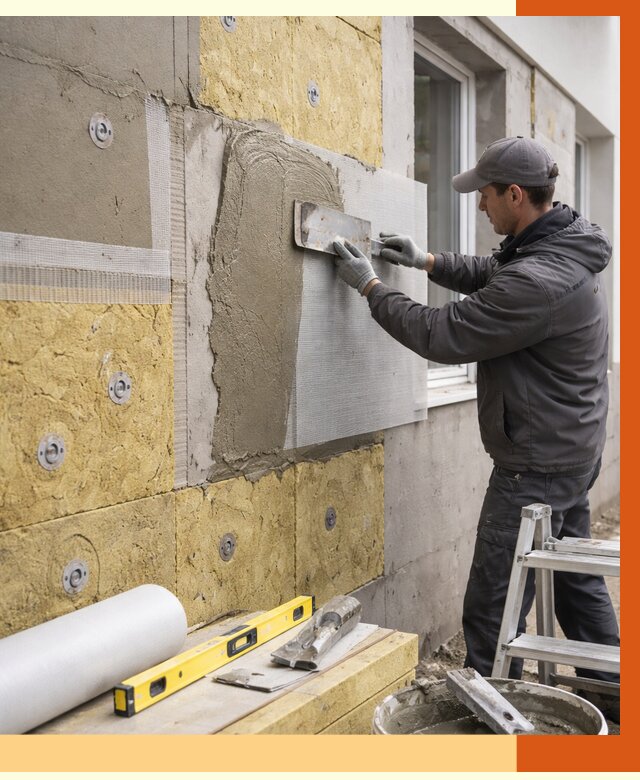 Утепление фасада под штукатурку в слободском от 4328 руб/м2 — монтаж пенопластом и минватой | ТепломастерСлб