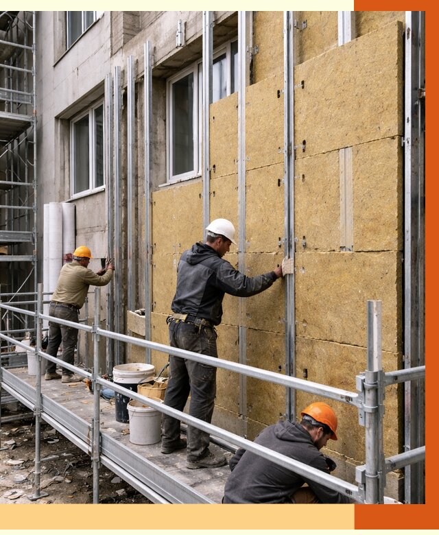 Утепление вентилируемого фасада в слободском от 5771 руб/м2 — монтаж и утепление вентфасад | ТепломастерСлб