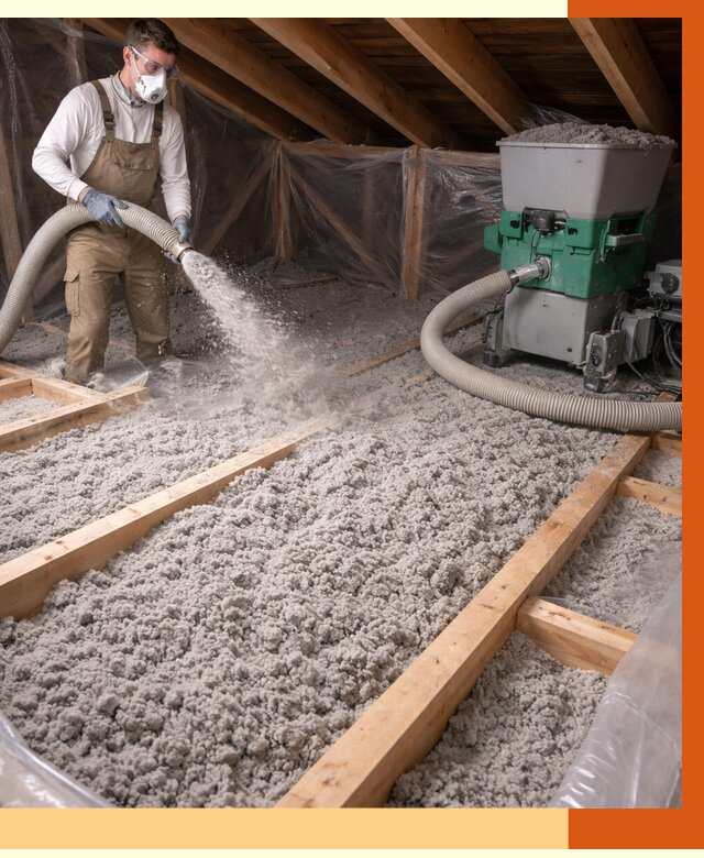 Утепление чердака эковатой в слободском от 1494 руб/м2 — заказать у ТепломастерСлб