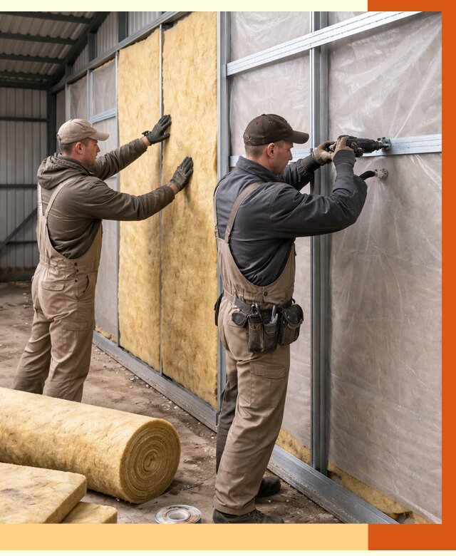 Утепление металлического ангара в слободском от 4895 руб/м2 — услуги под ключ | ТепломастерСлб