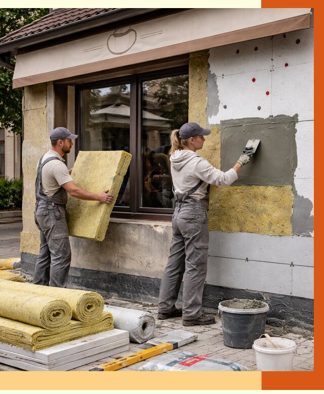 Утепление кафе в слободском от 4328 руб/м2 — комплексно под ключ | ТепломастерСлб