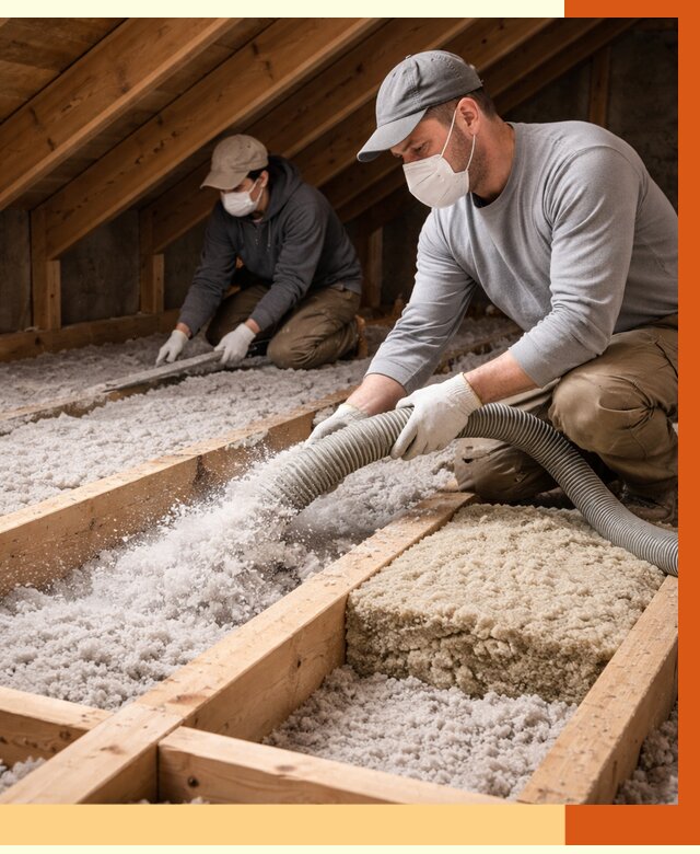 Заполнение полостей чердачного перекрытия в слободском от 4637 руб. | ТепломастерСлб