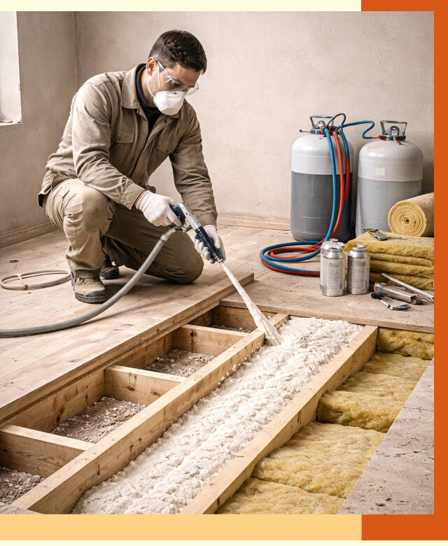 Заполнение полостей межэтажного перекрытия в слободском от 4328 руб. | ТепломастерСлб