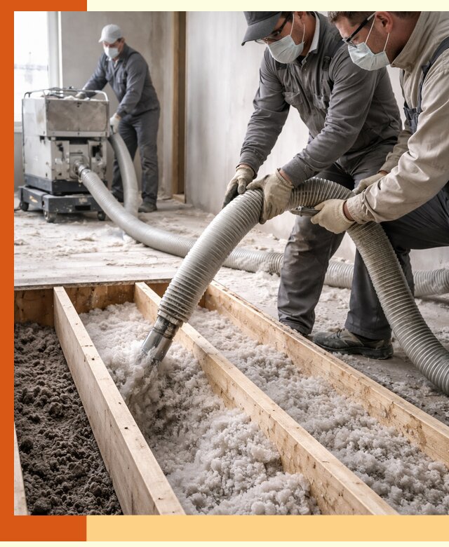 Заполнение полостей межэтажного перекрытия в слободском эффективно и герметично