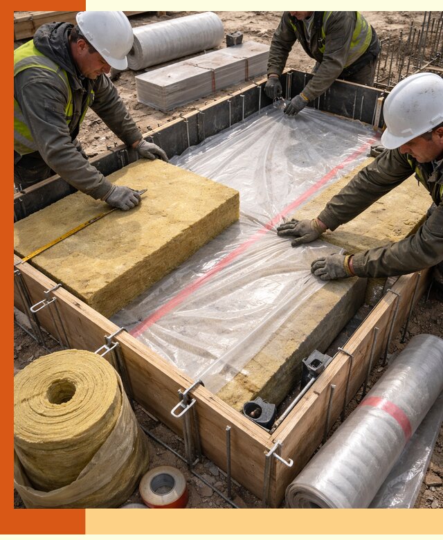 Теплоизоляция опалубки для строительства в слободском