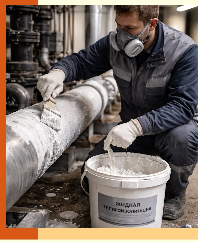 Утепление оборудования жидкой теплоизоляцией в слободском