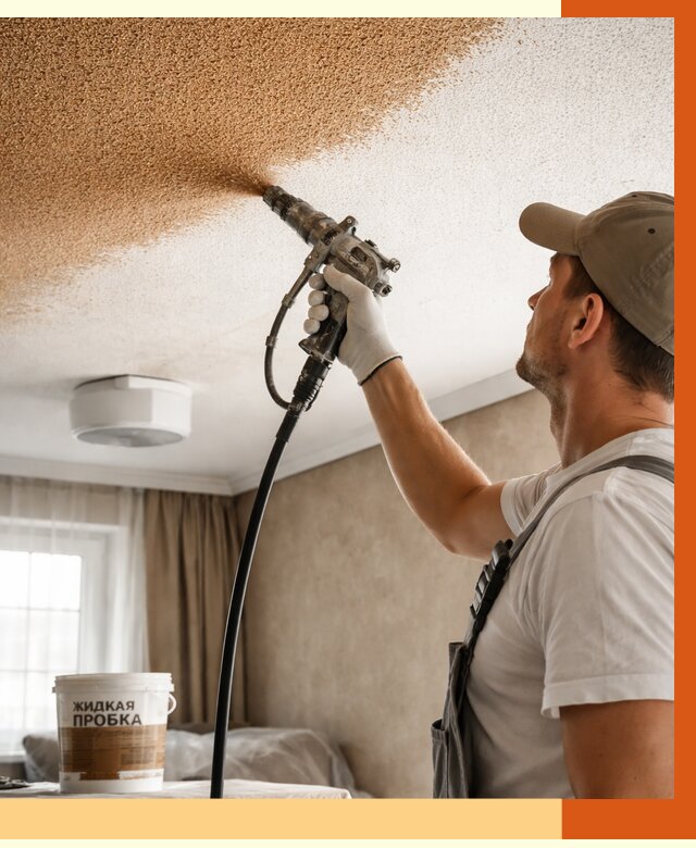 Утепление потолка жидкой пробкой в слободском от 3607 руб. | ТепломастерСлб