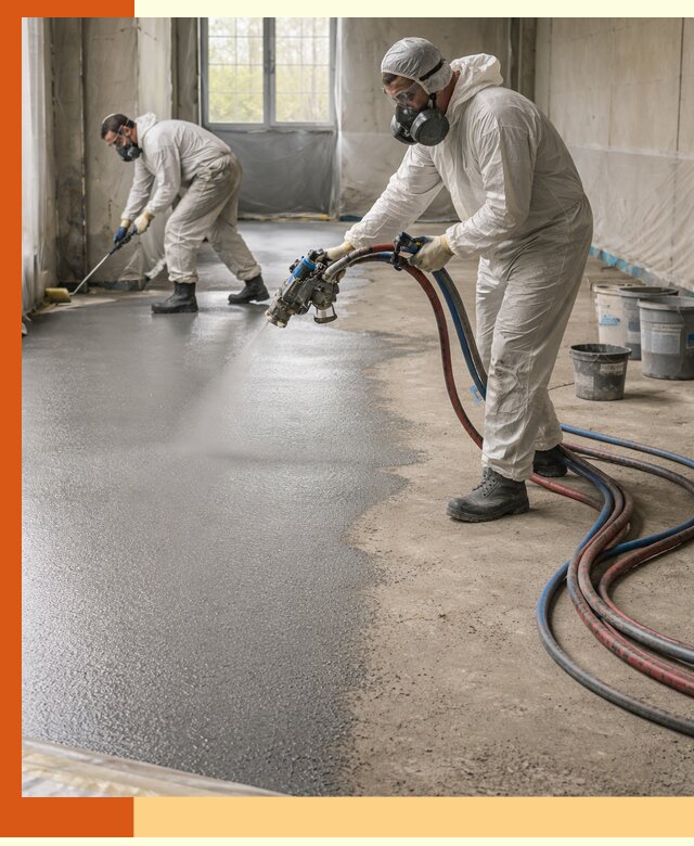 Гидроизоляция полимочевиной полов и конструкций в слободском