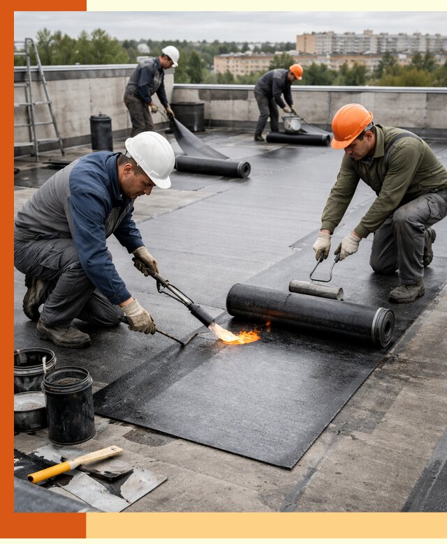Профессиональная гидроизоляция плоской кровли в слободском