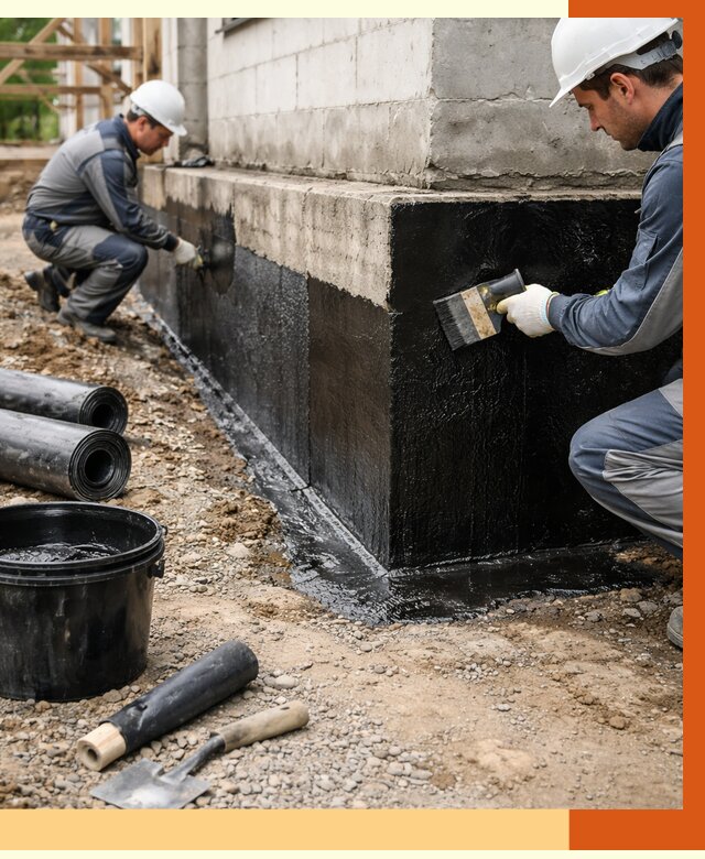 Гидроизоляция фундамента в слободском от 1288 руб. — профессионально, под ключ | ТепломастерСлб