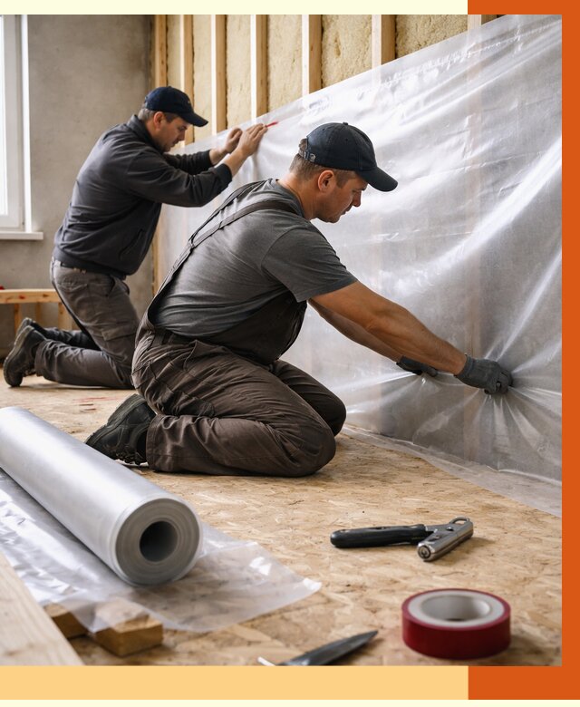 Монтаж пароизоляции в слободском от 2576 руб. — установка и укладка под ключ | ТепломастерСлб