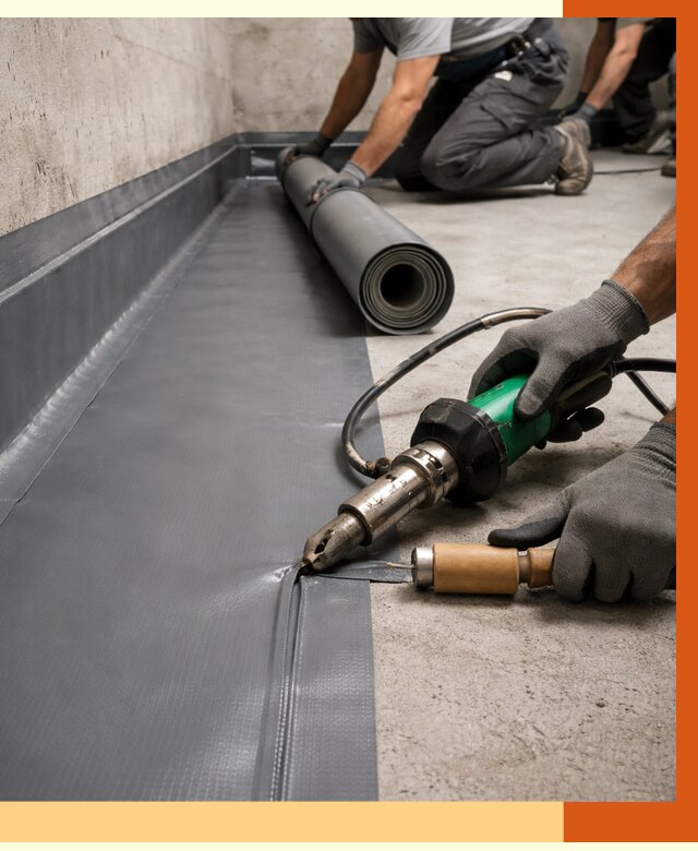 Монтаж гидроизоляционной мембраны в слободском от 1025 руб/м2 | ТепломастерСлб